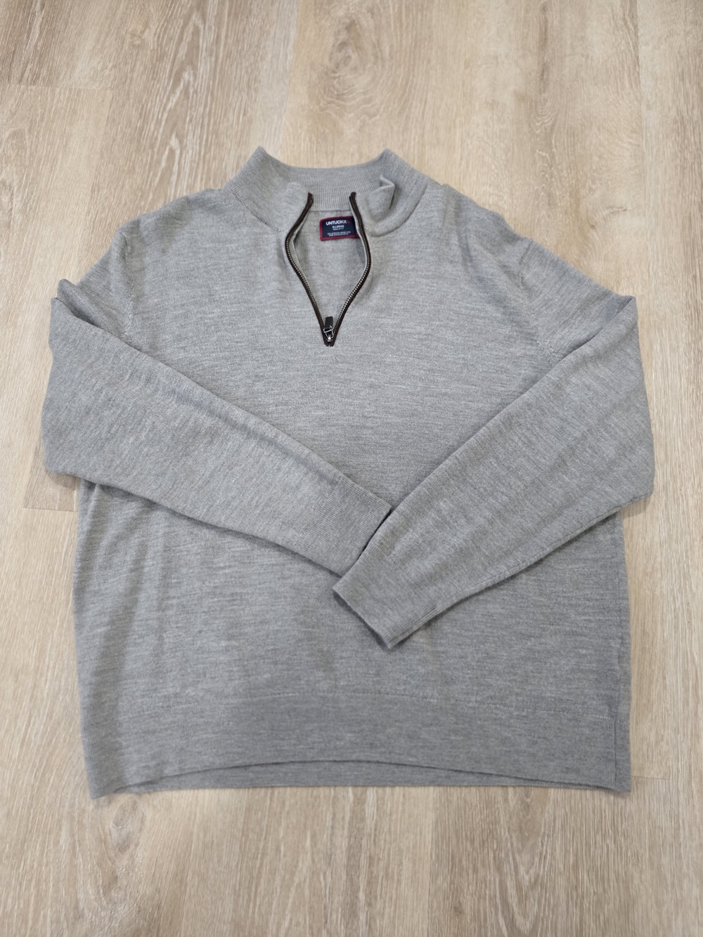 UNTUCKit Men's Light Grey Half-Zip Sweater